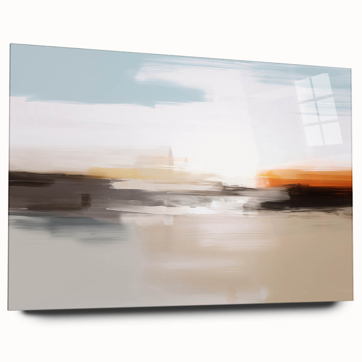 Abstract strokes and lines design wall art piece displayed in a side view, featuring vibrant colors and modern aesthetics, perfect for contemporary home decor.