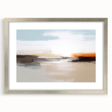 Abstract wall art featuring colorful strokes and lines in a modern design, framed with a silver mat. Ideal for contemporary home decor and artistic spaces.