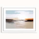 Abstract wall art featuring a collection of colorful strokes and lines, elegantly framed with a white mat for a modern aesthetic, perfect for contemporary decor.