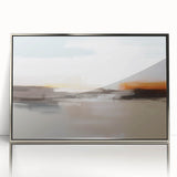 Framed acrylic wall art featuring an abstract design with strokes and lines in silver tones, perfect for modern decor in living rooms or offices.