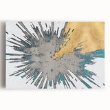 Abstract wall art featuring dynamic strokes and lines in vibrant colors, printed on stretched canvas with a modern design, perfect for home decor enhancement.