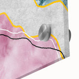 Close-up of a vibrant abstract wall art piece featuring dynamic strokes and lines in bold colors, designed for modern home decor, showcasing fluid movement and contemporary style.