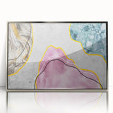 Framed wall art featuring an abstract design of strokes and lines in silver and black, showcasing a modern aesthetic perfect for contemporary interiors.