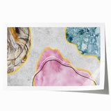 Abstract wall art print showcasing vibrant strokes and lines in shades of blue, orange, and yellow, perfect for modern home decor. The design features a fluid, dynamic composition that adds energy to any space, ideal for art enthusiasts and collectors.