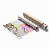 Vibrant abstract strokes and lines design wall art print showcasing a modern color palette of blues, yellows, and greens, perfect for contemporary decor.