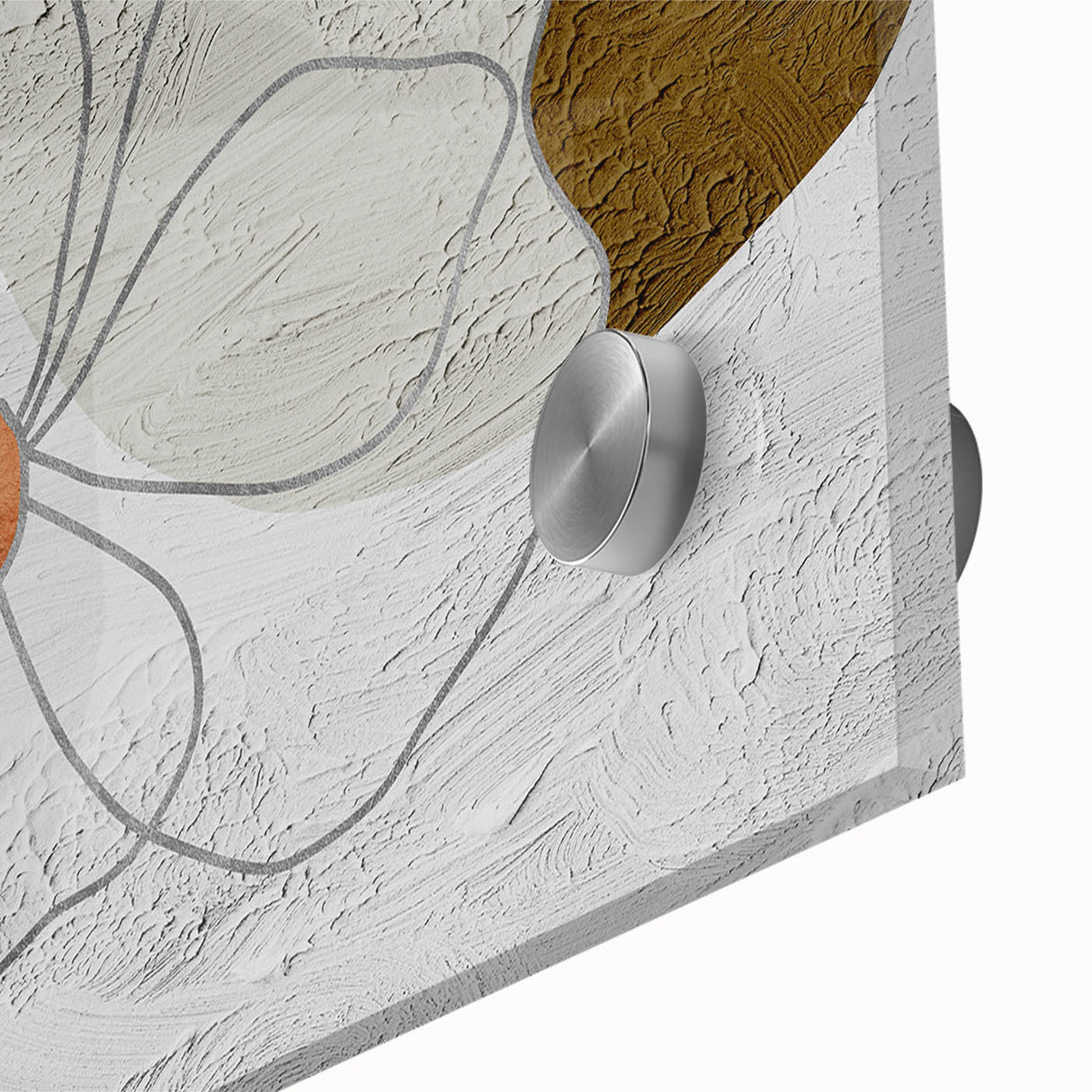 Close-up of an abstract strokes and lines design in vibrant colors, ideal for modern home decor, showcasing texture and depth in acrylic glass wall art.