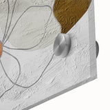 Close-up of an abstract strokes and lines design in vibrant colors, ideal for modern home decor, showcasing texture and depth in acrylic glass wall art.