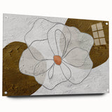 Abstract wall art featuring colorful strokes and lines, displayed in a sleek acrylic glass frame with decorative pins, ideal for modern home decor.