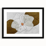 Abstract strokes and lines in a modern wall art design, framed with a black mat, showcasing a minimalist aesthetic perfect for contemporary decor.