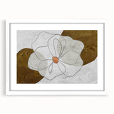 Abstract strokes and lines design in a minimalist white frame, showcasing an elegant wall art piece that enhances modern decor with its artistic flair and subtle color palette.