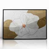 Framed acrylic wall art showcasing an abstract design with colorful strokes and lines, featuring a sleek black frame, ideal for modern decor.