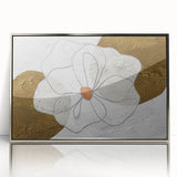 Framed wall art featuring an abstract design with dynamic strokes and lines in muted colors, showcasing a modern aesthetic suitable for contemporary decor.