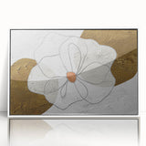 Framed acrylic wall art showcasing a modern abstract design featuring bold strokes and lines in a harmonious color palette, perfect for contemporary decor.