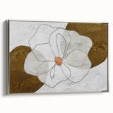 Framed wall art showcasing an abstract design of colorful strokes and lines, set against a silver frame, perfect for modern home decor and artistic expression.