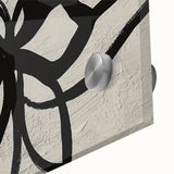 Close-up of an abstract strokes and lines design on acrylic glass, showcasing vibrant colors and dynamic patterns ideal for modern wall art decor.