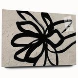 Abstract wall art design showcasing vibrant strokes and lines in a mix of blues, oranges, and yellows, presented in an acrylic glass frame, ideal for modern decor.