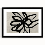 Abstract wall art featuring colorful strokes and lines, framed with a black mat, showcasing a modern design perfect for contemporary home decor.