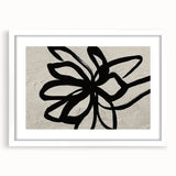 Abstract wall art design featuring colorful strokes and lines in a white frame with matting, ideal for modern home decor. Adds a vibrant touch to any room.