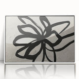 Framed wall art featuring an abstract strokes and lines design in soft pastel colors, showcasing a modern aesthetic with an elegant white frame suitable for contemporary decor.