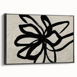 Framed wall art featuring an abstract design of colorful strokes and lines, showcasing a modern aesthetic with a black frame, ideal for contemporary home decor.