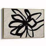 Framed canvas wall art featuring an abstract design of gold strokes and lines, showcasing a contemporary artistic style ideal for modern home decor.