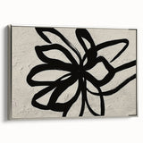 Framed canvas wall art featuring an abstract design of silver strokes and lines, showcasing a modern aesthetic ideal for contemporary home decor.