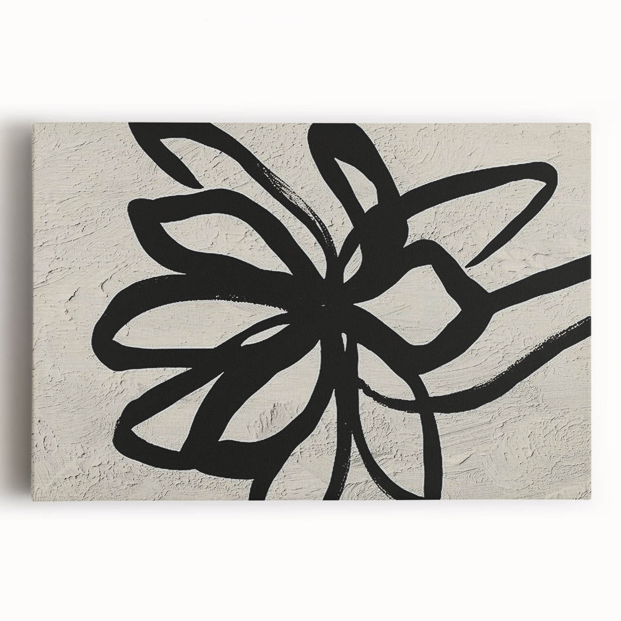 Abstract wall art featuring colorful strokes and lines on stretched canvas, showcasing a modern design perfect for contemporary home decor. Ideal for adding vibrancy to living spaces.