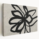 Stretched canvas wall art showcasing a vibrant abstract design with colorful strokes and lines, perfect for modern home decor, displayed in a side view.