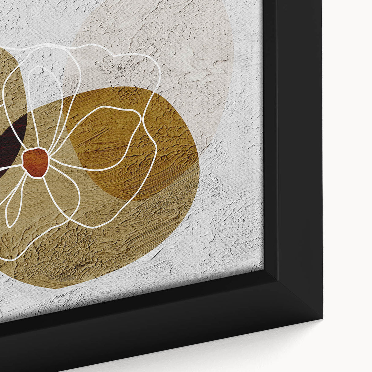 Framed canvas close-up showcasing an abstract strokes and lines design in vibrant colors, perfect for modern home decor and artistic wall aesthetics.