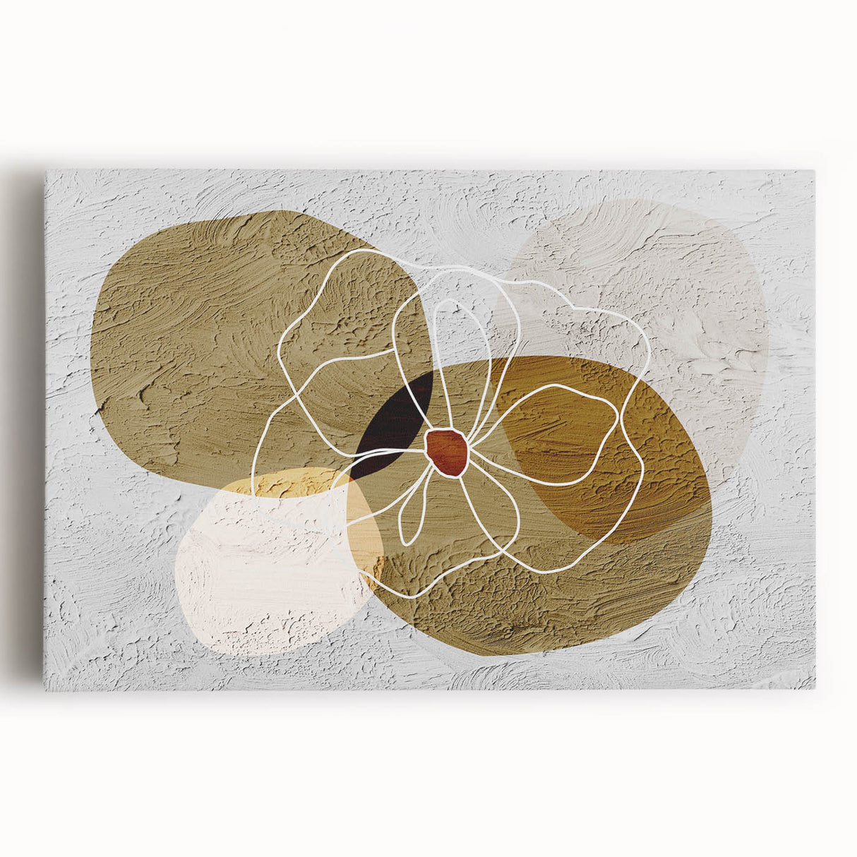 Abstract canvas wall art featuring vibrant strokes and lines in shades of blue, orange, and yellow, showcasing a modern design perfect for contemporary decor.