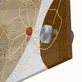 Close-up of an abstract wall art piece showcasing vibrant strokes and lines in rich colors on acrylic glass, perfect for modern home decor.