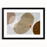 Abstract wall art featuring a modern design of colorful strokes and lines in a black frame with a mat, perfect for contemporary home decor. Ideal for enhancing living spaces.