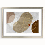 Abstract wall art featuring dynamic strokes and lines in a silver frame, showcasing a modern aesthetic with a mat, perfect for contemporary decor.