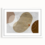 Abstract wall art featuring vibrant strokes and lines in a modern design, framed with a white mat, ideal for adding a contemporary touch to home decor.