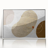 Framed abstract wall art print showcasing colorful strokes and lines in a modern design, displayed in a sleek white frame, perfect for contemporary decor.