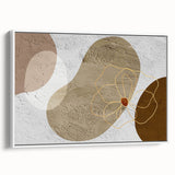 Framed canvas wall art showcasing an abstract design with colorful strokes and lines, presented in a sleek white frame, ideal for modern home decor.