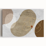 Abstract canvas wall art featuring vibrant strokes and lines in shades of blue, orange, and gold, showcasing a modern design perfect for contemporary decor.