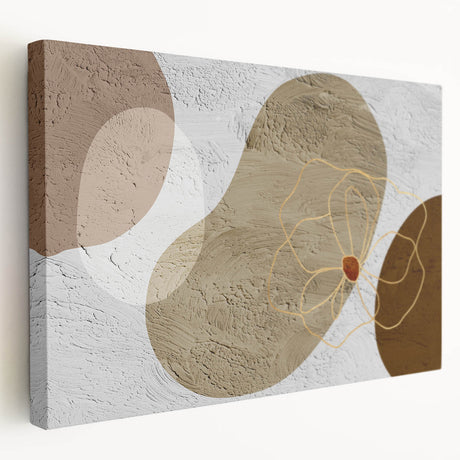 Abstract wall art featuring dynamic strokes and lines in vibrant colors, displayed on stretched canvas with a side view showcasing its depth and texture. Ideal for modern decor.