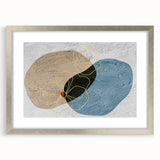 Abstract strokes and lines design in a silver-framed wall art piece, showcasing a modern aesthetic with a mat finish, perfect for contemporary home decor.