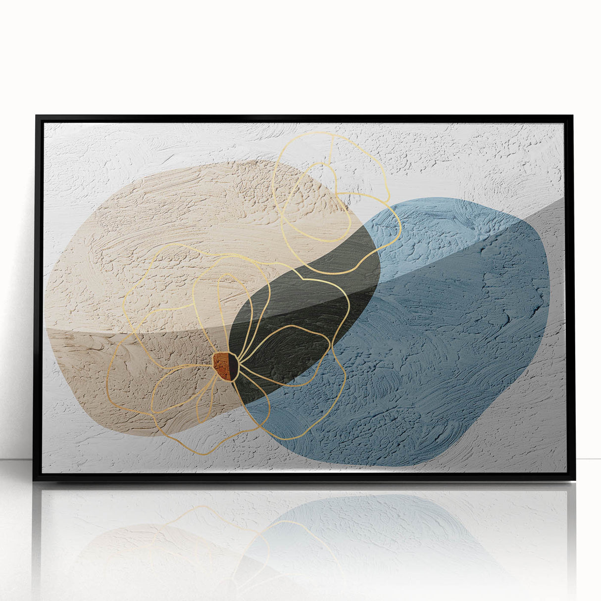 Framed abstract wall art featuring dynamic strokes and lines in bold black and white, elegantly displayed for modern home decor. Ideal for enhancing contemporary interiors.
