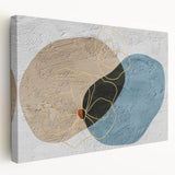 Abstract wall art featuring vibrant strokes and lines in a variety of colors, presented on a stretched canvas with a side view showcasing its depth and texture. Perfect for modern decor, this piece adds a dynamic touch to any living space.