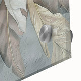 Close-up of abstract strokes and lines in vibrant colors on acrylic glass, showcasing a modern design ideal for contemporary wall art decor in homes or offices.