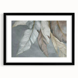 Abstract wall art featuring dynamic strokes and lines in a modern design, framed with a black mat for a sleek, contemporary look, ideal for home decor.