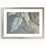 Abstract wall art featuring intricate strokes and lines in a modern design, framed with a silver mat for an elegant touch, perfect for contemporary decor.