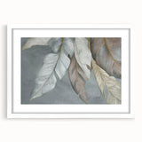 Abstract wall art featuring dynamic strokes and lines in a modern design, framed with a white mat, perfect for contemporary home decor. Ideal for enhancing living spaces.