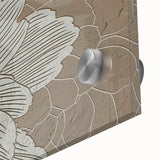 Close-up of an abstract wall art piece showcasing vibrant strokes and lines in a modern design, featuring a blend of bold colors on acrylic glass for striking visual appeal.