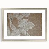 Abstract wall art featuring elegant strokes and lines in a modern design, framed with a silver mat, perfect for contemporary home decor. Showcases a sleek front view to enhance any living space.