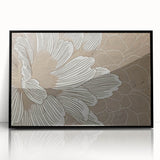 Framed wall art featuring an abstract design of colorful strokes and lines, showcasing a modern aesthetic with a black frame, ideal for contemporary home decor.