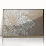 Framed abstract wall art showcasing a vibrant design of strokes and lines in gold and black hues, perfect for modern decor in living spaces or offices.