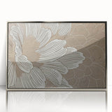 Framed acrylic wall art displaying an abstract design of dynamic strokes and lines in silver tones, perfect for modern home decor. Ideal for enhancing contemporary interiors with a touch of elegance.